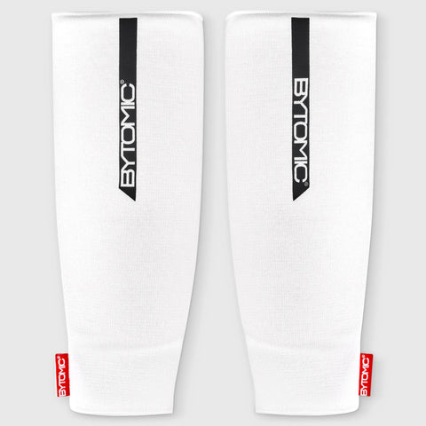 White/Black Bytomic Red Label Elasticated Shin Guards