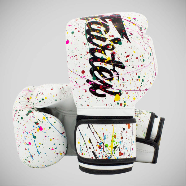 White/Black Fairtex BVG14 The Painter Boxing Gloves from Made4Fighters