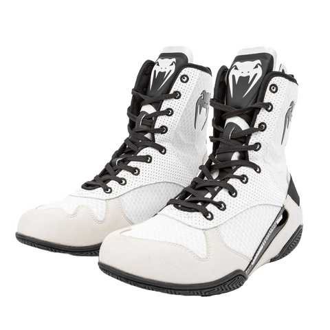 White/Black Venum Elite Boxing Boots