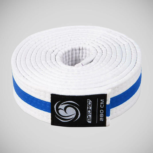 White/Blue Bytomic Striped Polycotton Martial Arts Belt Pack of 10