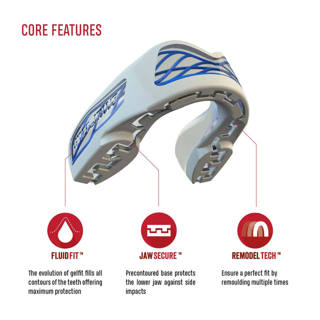 SafeJawz Nitro Mouth Guard White/Blue