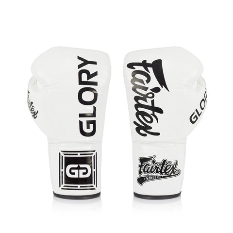 White Fairtex BGLG1 Glory Lace-up Boxing Gloves