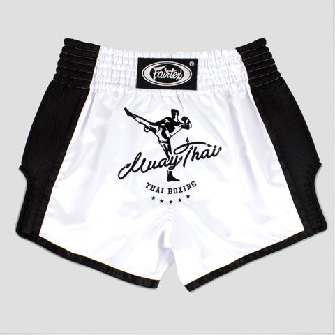 White Fairtex BS1707 Slim Cut Muay Thai Shorts