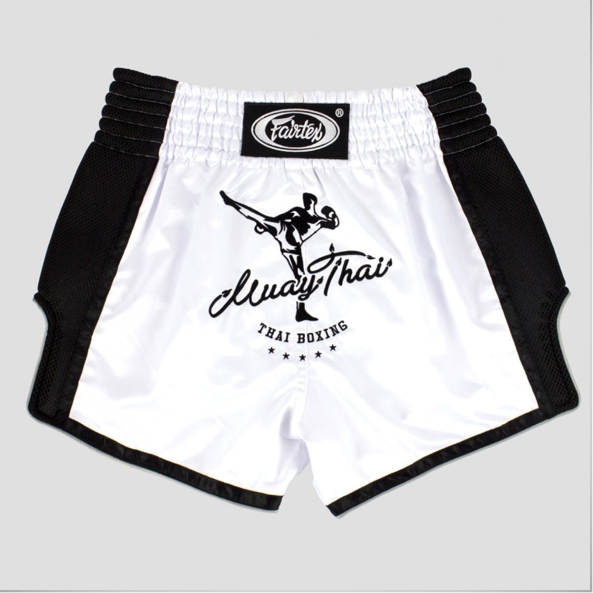Weiß Fairtex BS1707 Slim Cut Muay Thai Shorts