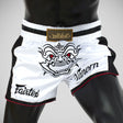 White Fairtex BS1712 Vanorn Slim Cut Muay Thai Shorts   