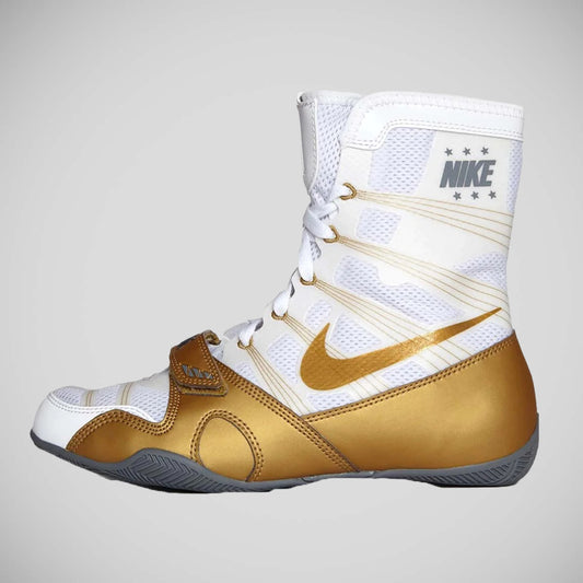White/Gold Nike Hyper KO Boxing Boots