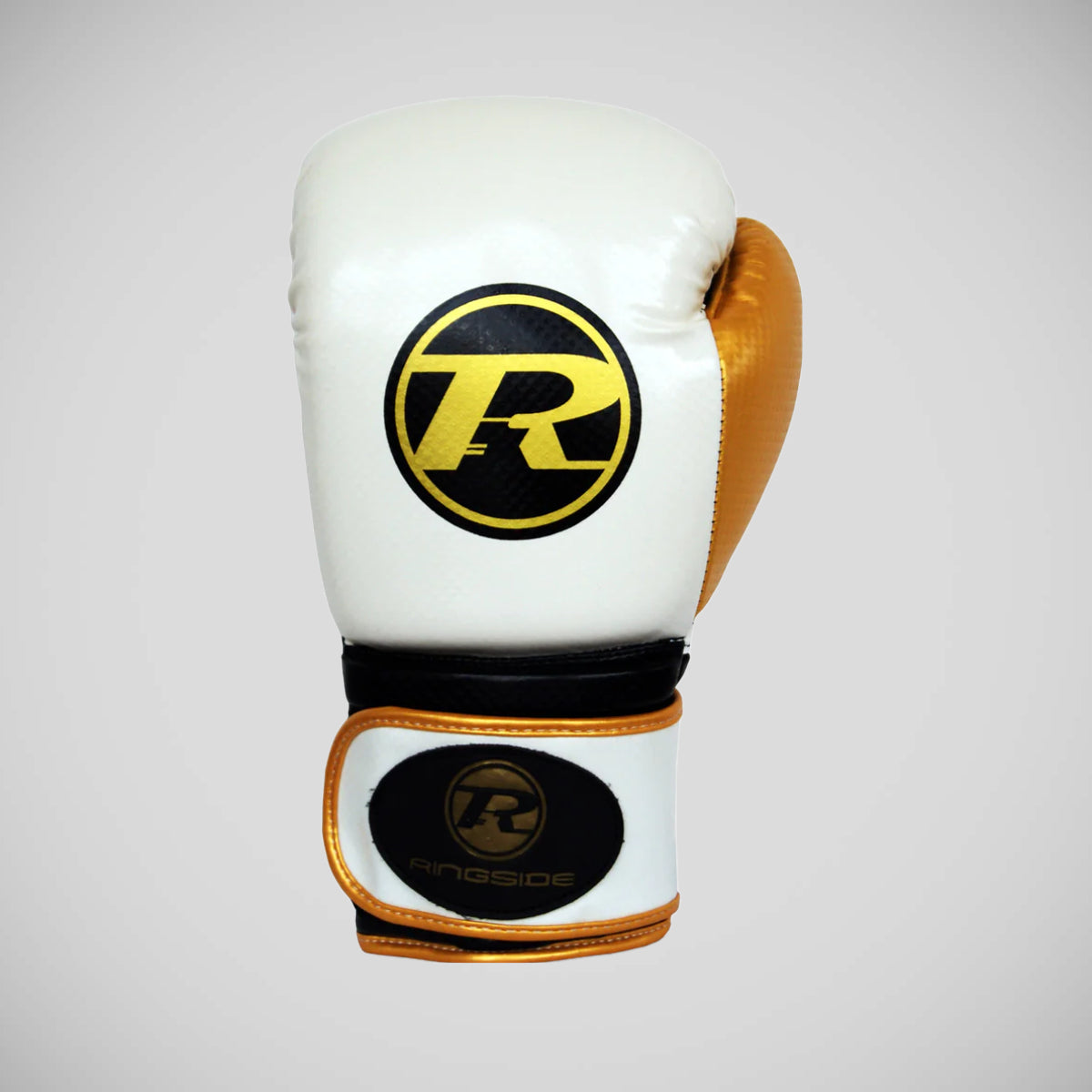White/Gold Ringside Pro Fitness Boxing Gloves from Made4Fighters
