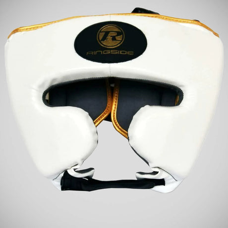 White/Gold Ringside Pro Fitness Head Guard   