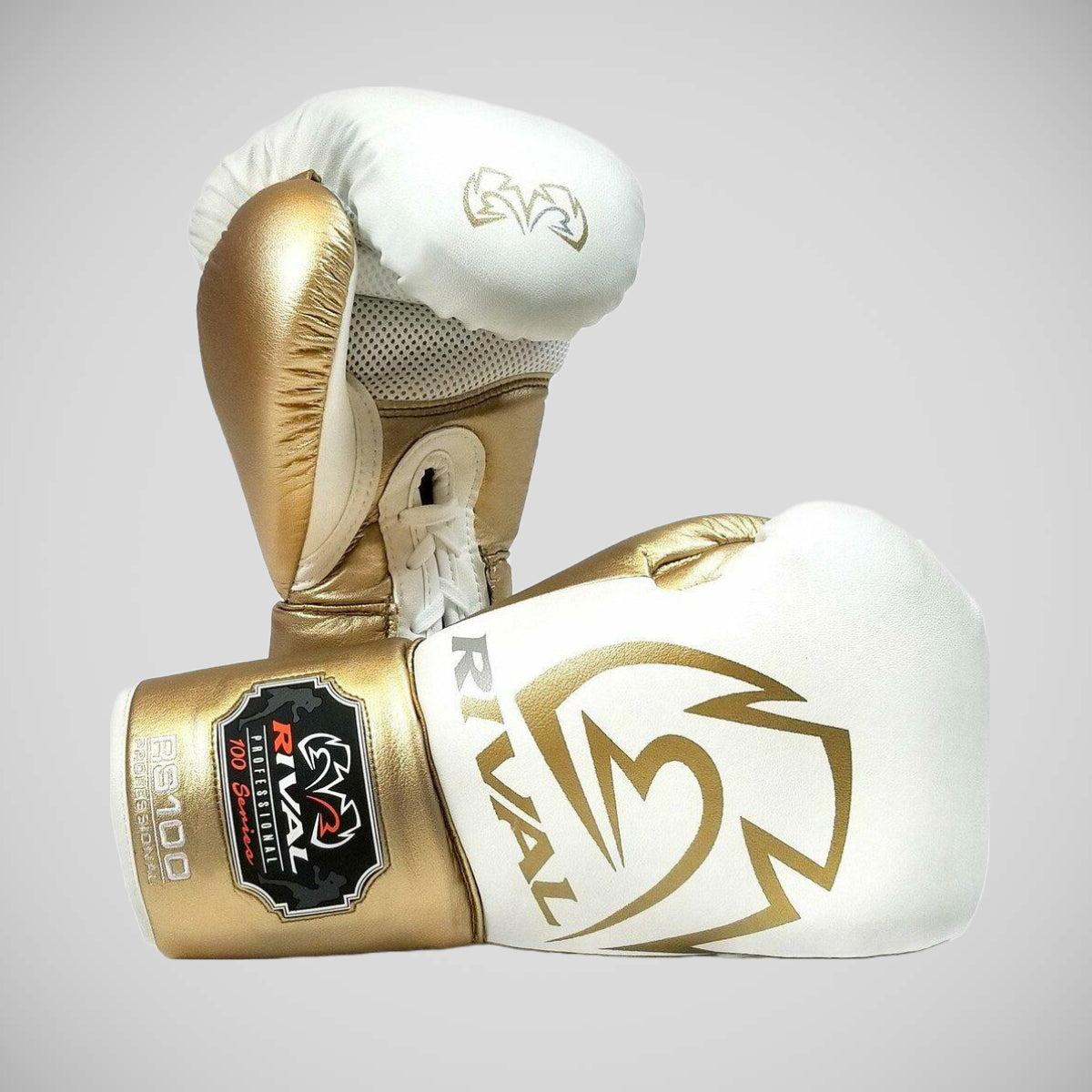 Rival RS100 Professional Sparring Gloves White/Gold from Made4Fighters