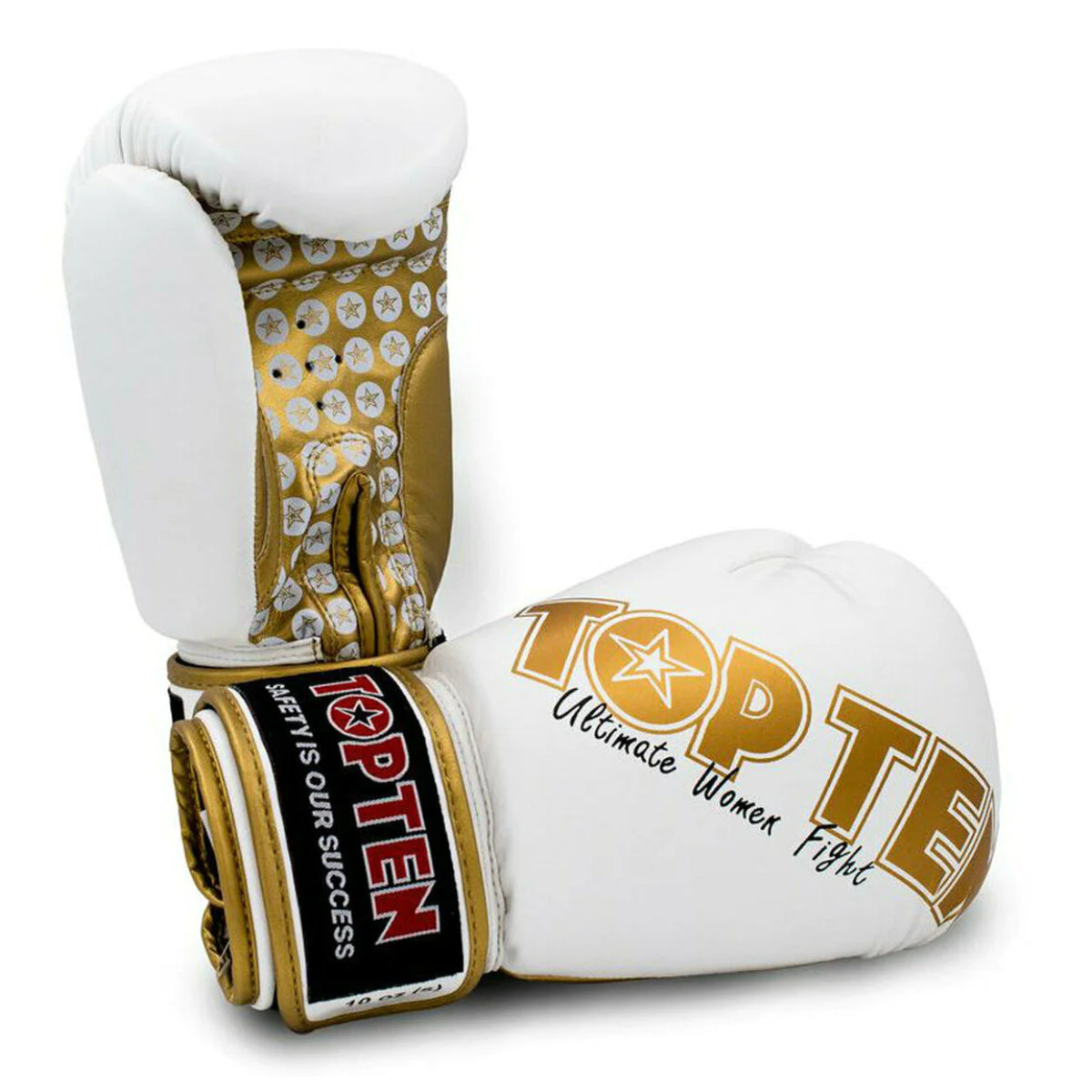 White/Gold Top Ten Womens Boxing Gloves   