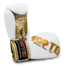 White/Gold Top Ten Womens Boxing Gloves