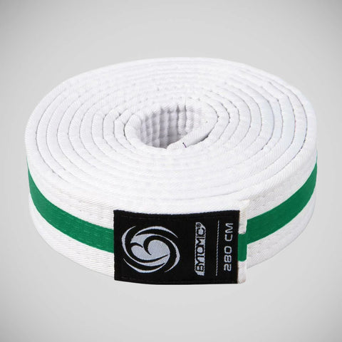 White/Green Bytomic Striped Polycotton Martial Arts Belt Pack of 10