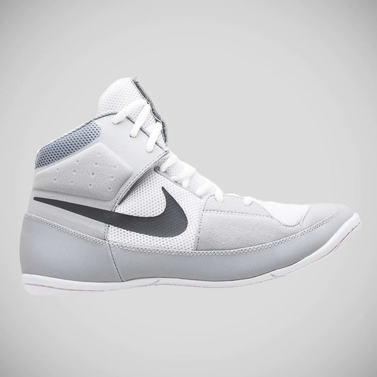 White/Grey Nike Fury Wrestling Boots