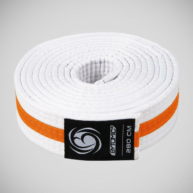 Bytomic Striped Polycotton Martial Arts Belt Pack of 10 White/Orange