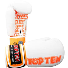 White/Orange Top Ten Fight Boxing Gloves