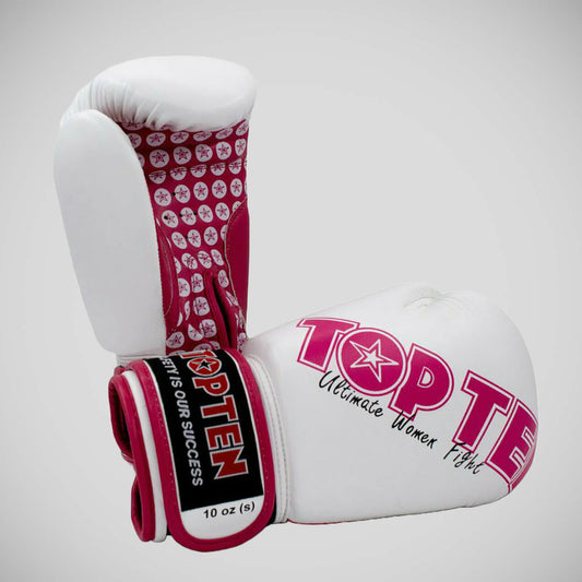 White/Pink Top Ten Womens Boxing Gloves
