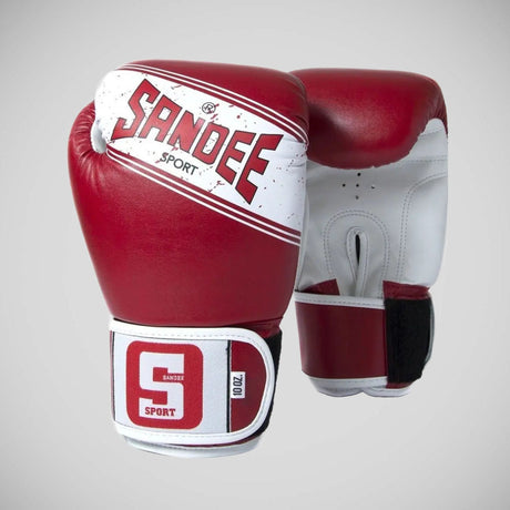 Sandee Sport Hook and Loop Fastening 2 Tone Boxing Hansker White/Red