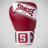 Sandee Sport Hook and Loop Fixation Gants de boxe à 2 tons blancs / rouge