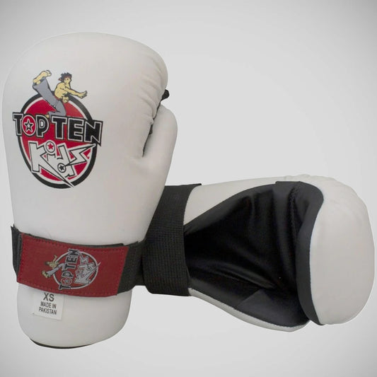 White Top Ten Kids Pointfighter Gloves One Size