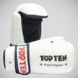 White Top Ten Pointfighter Gloves   