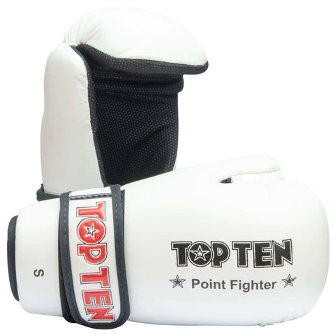 White Top Ten Pointfighter Gloves