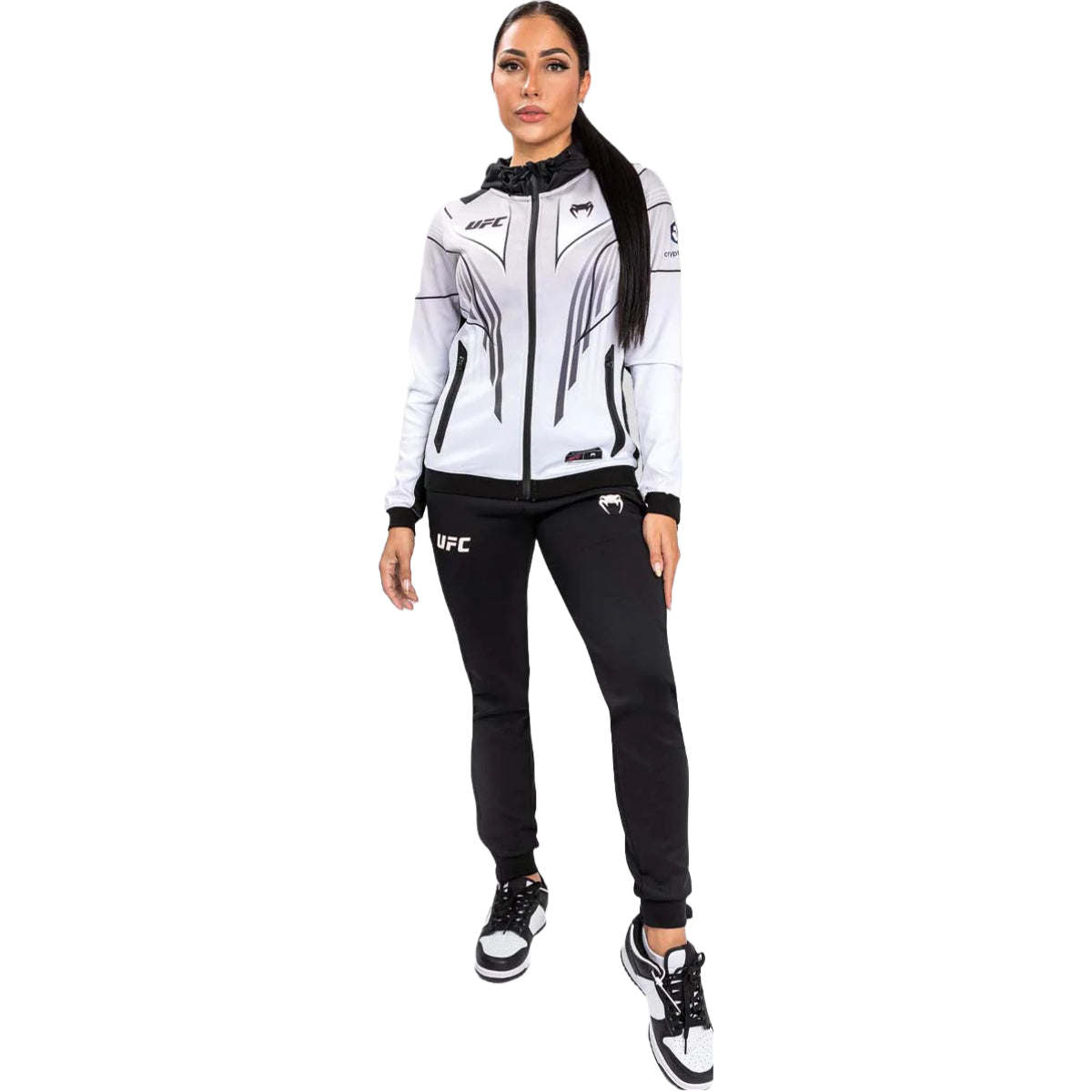 White Venum UFC Authentic Fight Night 2.0 Women's Walkout Hoodie   