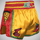 8 Weapons Muay Pizza Muay Thai Shorts Gelb
