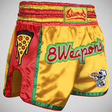 8 Weapons Muay Pizza Muay Thai Shorts Gelb