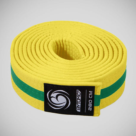 Bytomic Striped Polycotton Martial Arts Belt Pack von 10 Gelb/Grün