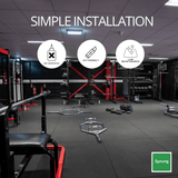 Sprung 30mm PRO Rubber Gym Floor Tiles - Heavy Duty - Black