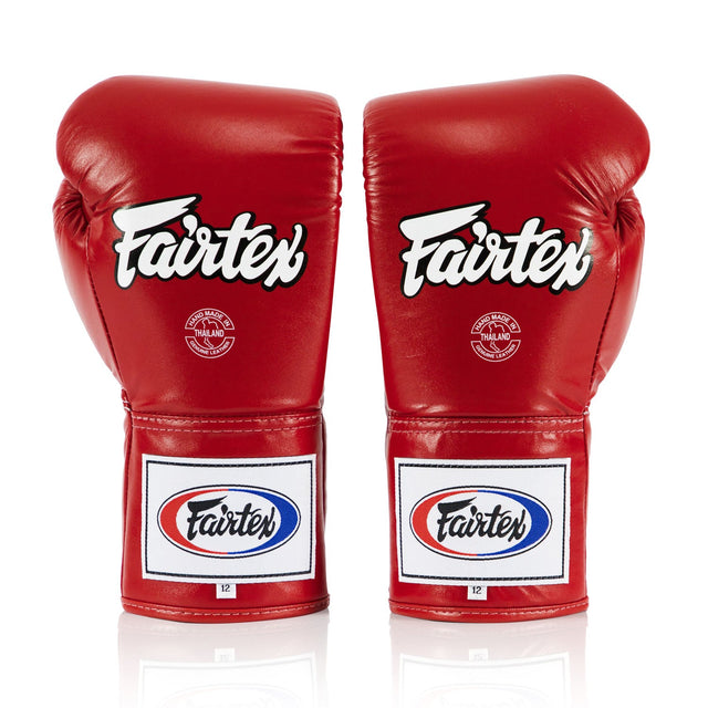 Fairtex BGL6 Lace-Up Competition Boxing Gloves Red