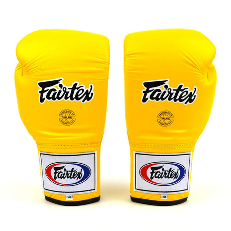 Fairtex BGL6 Lace-up Competition Boxing Gloves - Yellow