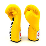 Fairtex BGL6 Lace-Up Competition Boxing Gloves Yellow