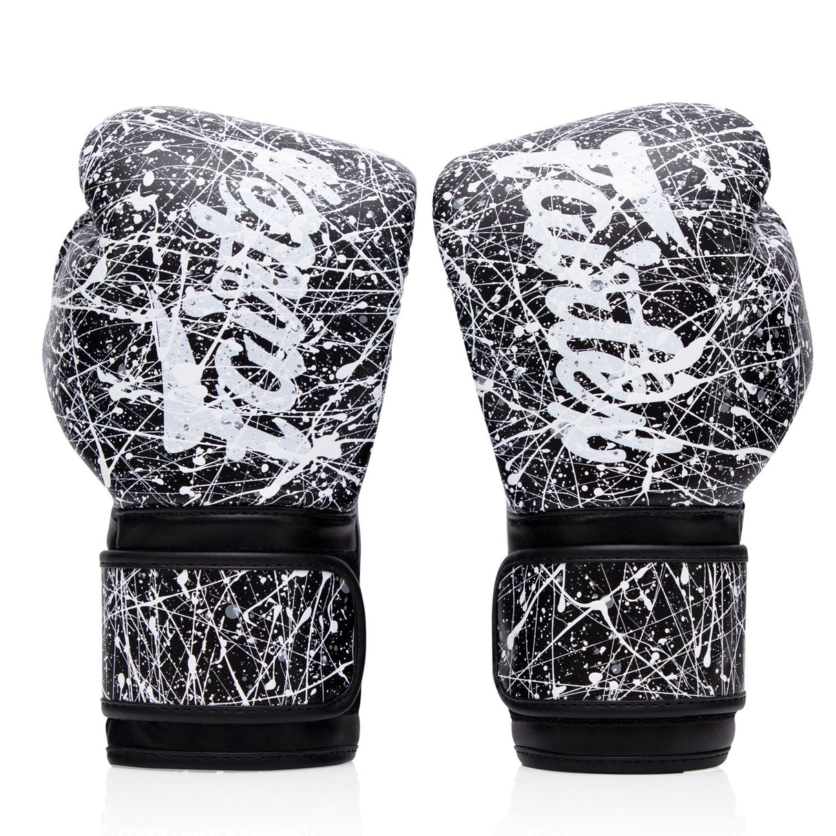 Fairtex BGV14PT Painter Microfibre Boxing Gloves Black/White