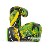 Bravose Limited Edition 16oz Velcro Boxing Gloves 365 Series Green & Black