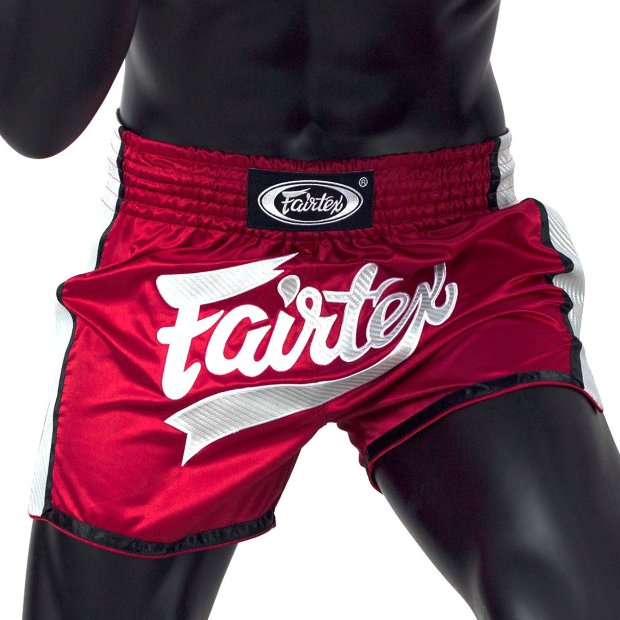 Fairtex BS1704 Slim Cut Muay Thai Shorts Red-White