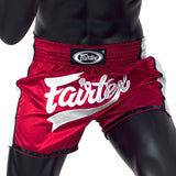 Fairtex BS1704 Slim Cut Muay Thai Shorts Red-White