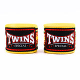 Twins Special CH2 Premium Cotton Hand Wraps Yellow Striped