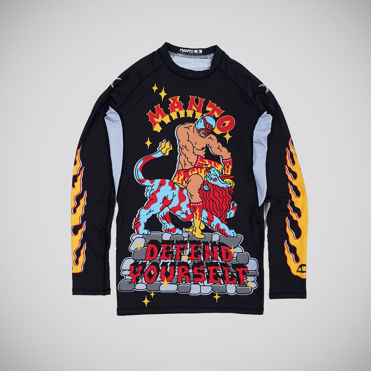 Manto Lutador de manga longa guarda precipitada preta