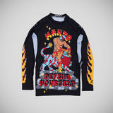 Manto Lutador de manga longa guarda precipitada preta