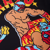 Manto Lutador de manga longa guarda precipitada preta