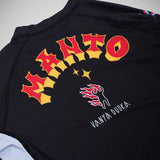 Manto Lutador de manga longa guarda precipitada preta