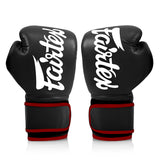 Fairtex BGV14 Microfibre Boxing Gloves Black (Red Trim)