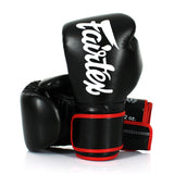 Fairtex BGV14 Microfibre Boxing Gloves Black (Red Trim)