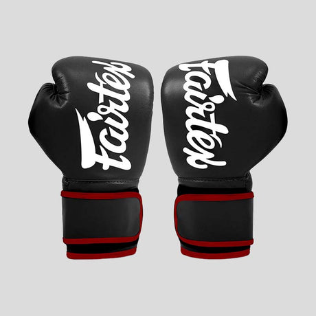 Fairtex BGV14 Microfibre Boxing Gloves Black (Red Trim)