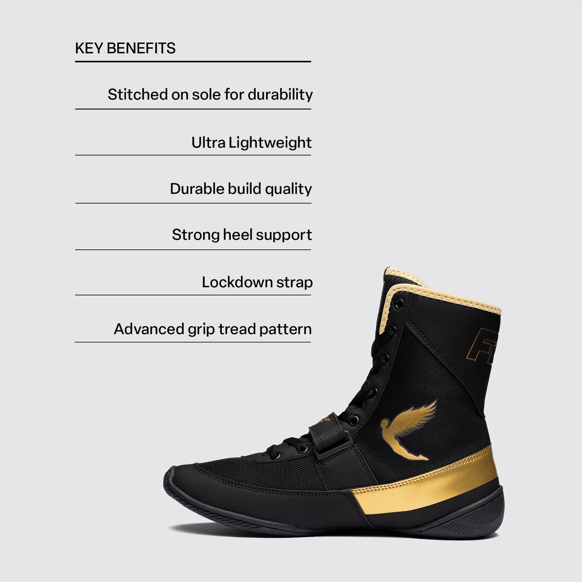 Fly Kids Storm 2 Boxing Boots Black/Gold
