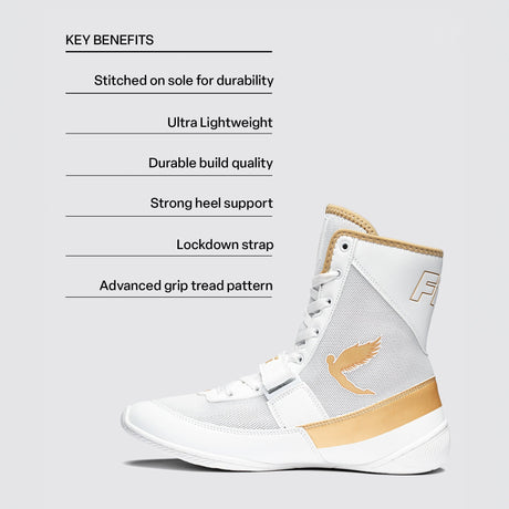 Fly Storm 2 Boxing Boots White/Gold