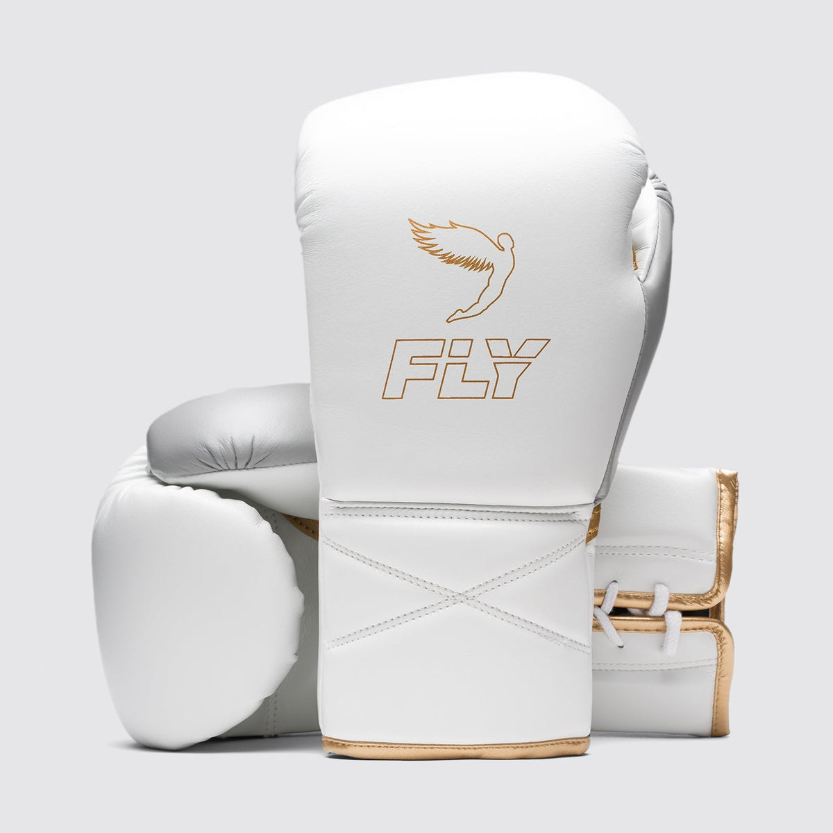 Fly Superlace Pro X 2 Boxing Gloves White/Grey/Gold