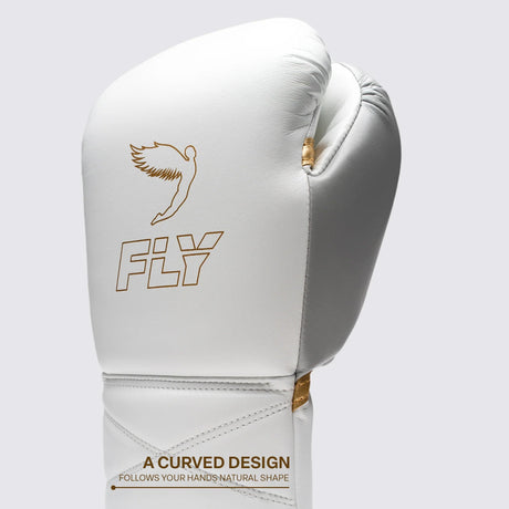 Fly Superlace Pro X 2 Boxing Gloves White/Grey/Gold
