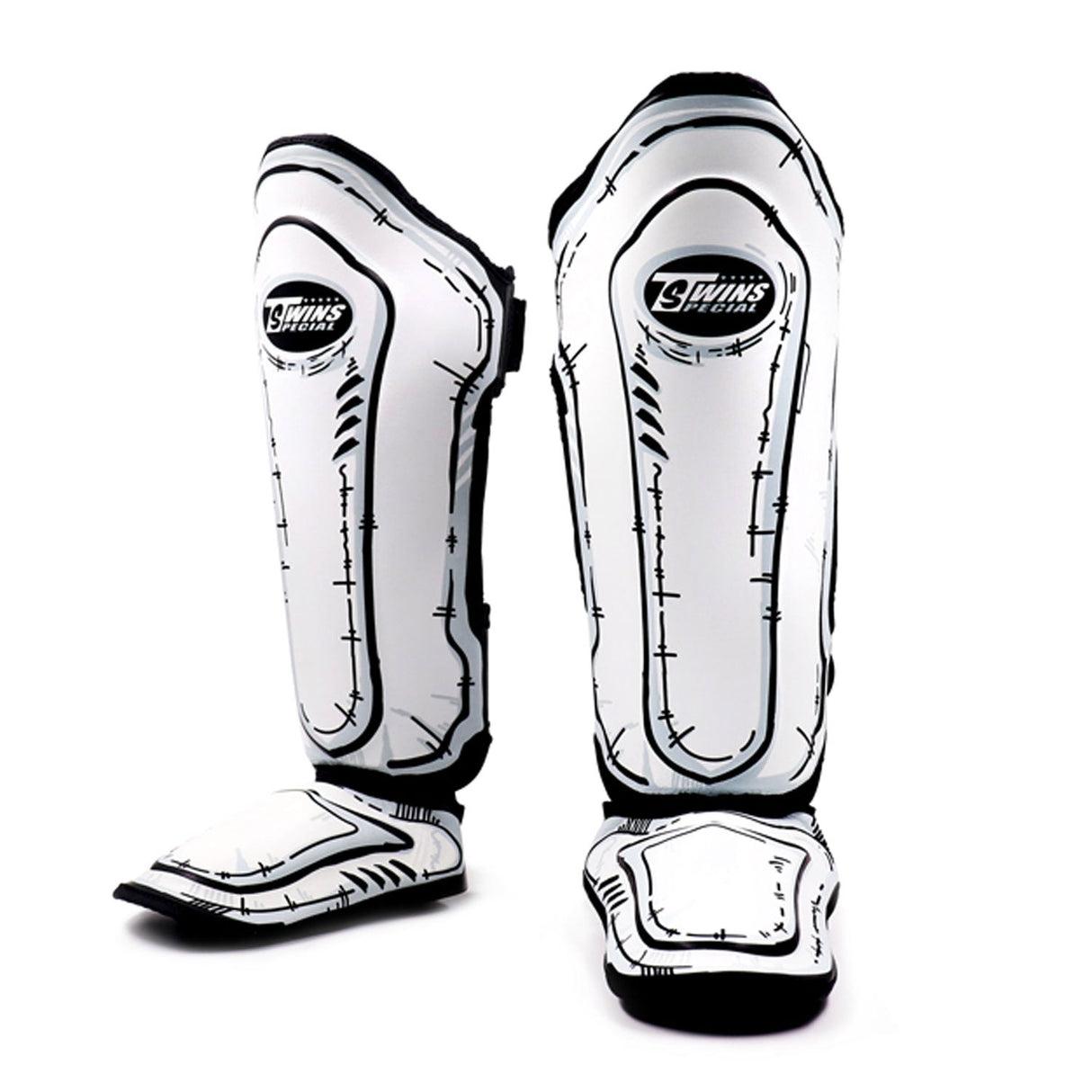 Twins Special FSGL10 Fancy Leather Shin Pads Comic